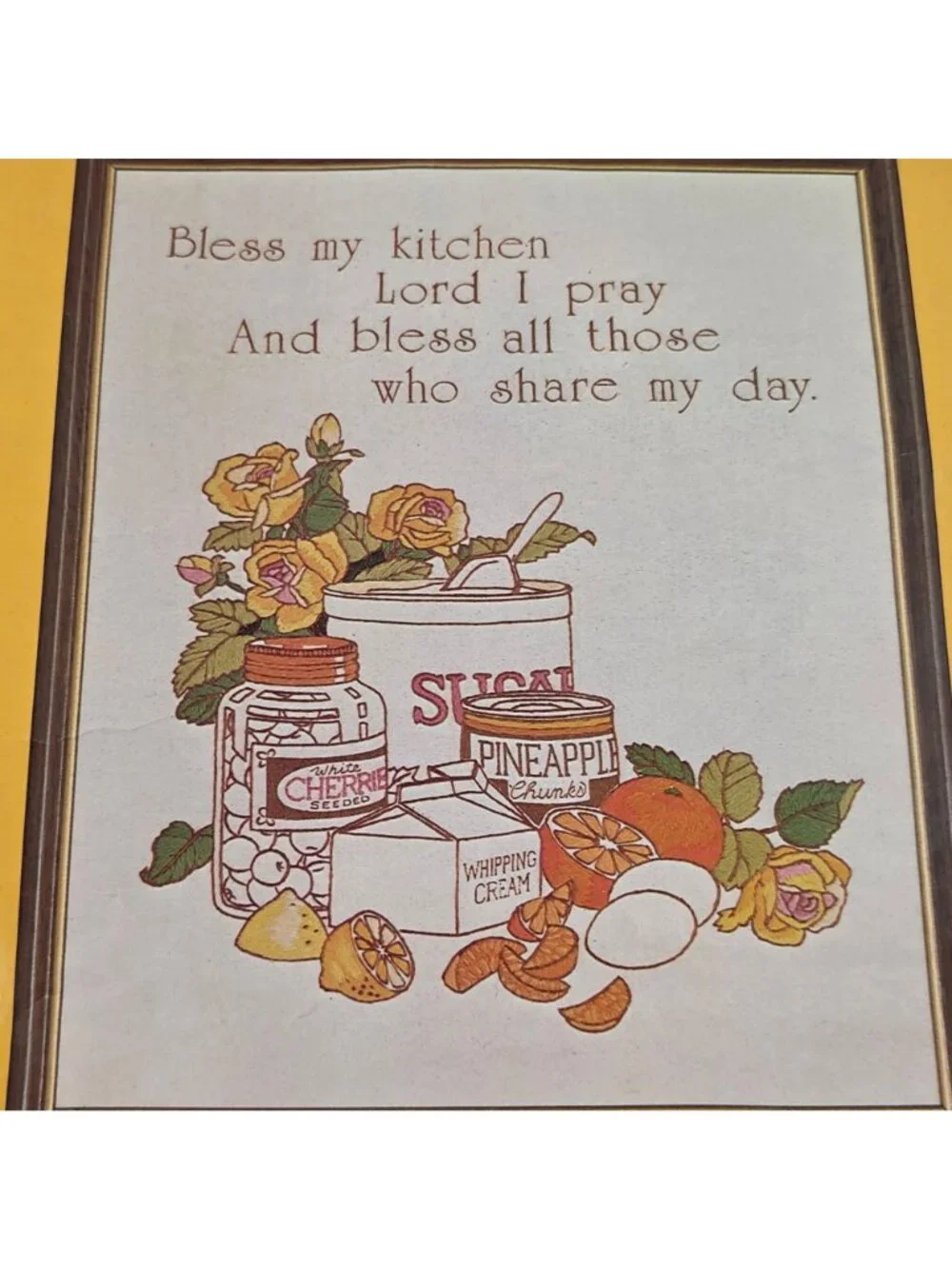 Paragon Craft Gallery DIY Crewel Stitchery Kit Bless My Kitchen 8048 USA 1980